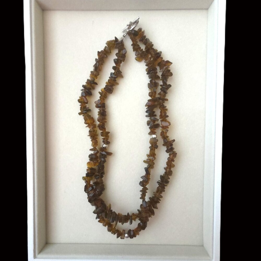 Silpada Amber Sterling Silver 925 Toggle Necklace 17" Rare N0920